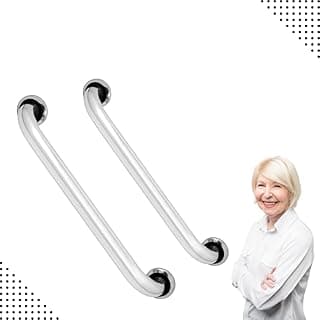 Kit 2 Barras de Apoio Anticorrosiva 80cm em Inox - Segurança para Banheiro e Corredor, Ideal para Idosos e Cadeirantes, Durável