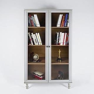 Armário Multiuso 2 Portas de vidro Ditália E-957 Cor:cinza