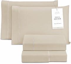 Jogo De Lençol Cama Box Queen 4 Peças Percal 600 Fios Toque Macio Palha