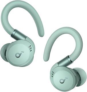 soundcore Sport X20 da Anker, Fone de Ouvido Bluetooth Sem Fio, Fone esportivo, ANC Adaptativo, Ganchos Ajustáveis, Graves Intensos, À Prova de Suor e Poeira, IP68, 48H de Reprodução, TWS, Verde