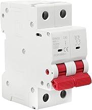GEYA Disjuntor Bipolar MCB 2P 40A 3KA Curva C 400V AC, para Uso Doméstico e Industrial, Trilho DIN de 35 mm