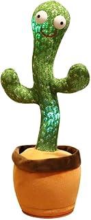 Brinquedo de Pelúcia Cacto Dançante Repete Fala Grava Toca Música com Luzes LED Interação Infântil