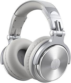 Fone de Ouvido P/Estúdio DJ OneOdio Pro-10 Silver, Dobrável e Rotativo, Falante 50mm de Neodimio Conexão P2 ou P10 Com Microfone, Cabo Destacável, Ear Pads Premium