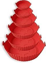 Formas de Silicone Antiaderente com Alças, 6 Peças, Tamanhos Variados 6,5cm a 20cm, Reutilizável- air ftyer - fritadeira eletrica.