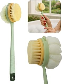 Kit Escova E Bucha De Banho Grande Dupla Face com Cabo Longo Anatômico Cerdas Esponja Macias Esfregão Massageador Corpo Corporal Esfoliante Limpeza Profunda Lavar Costas Nylon Plástico Pendurador com 20.04% de desconto por R$ 39,90 na amazon