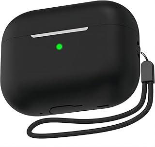 USTIYA Capa para Apple AirPods Pro 2 geração 2022, Airpods Pro 2 2023 capa USB c silicone proteção total masculina e feminina com capa de carregamento sem fio (preto)