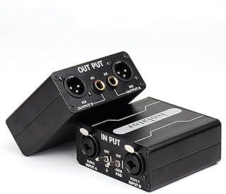 Isolador de áudio, efetor de isolamento de sinal XLR 6.5# eliminação de ruído de som atual adequado para mixers, veículos, microfones, transmissões ao vivo, conferências GX200 Audio isolator kar-ton