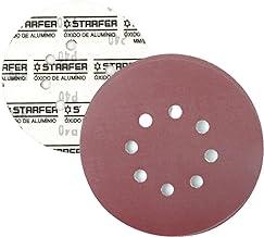 Kit 10 Disco de Lixa Fecho Aderente Pluma Vermelho 180mm Grão 220 - Starfer