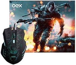 Kit Mouse E Mousepad Stage 6 Botoes Led OEX Game MC101 Preto