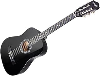 VIOLÃO 38" ACÚSTICO, COM TENSOR E CORDAS DE NYLON, COR PRETO, MODELO 38C-BK