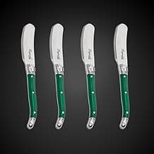 Jogo De Facas Laguiole Para Manteiga 4 Artigos Em Bandeja De Madeira (Verde)