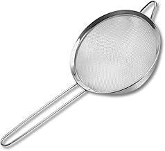 Peneira de Aço Inox com Malha Fina e Ponteira de Suporte | Resistente para Peneirar e Polvilhar, Ideal para Confeitaria e Culinária | 12 cm