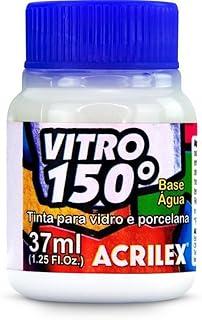 Kit de Tinta Vitral, Acrilex, Vitro 150, 37 ml, Branco, 6 Unidades