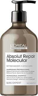 L’Oréal Professionnel Shampoo Absolut Repair Molecular, Repara Danos e Restaura Todos os Tipos de Cabelos Danificados, Sem Sulfato, SERIE EXPERT, 500ml