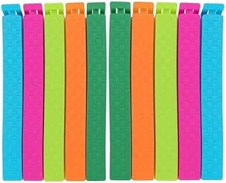 Kit 10 Clips de Embalagem Plástico Coloridos Lacre Prendedor Clipe Veda Fecha Alimentos Fechamento de Pacotes Sacos e Alimentos Armazenamento Cozinha