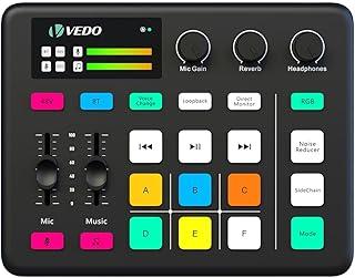 Live Streaming Equipment,Mixer de áudio para jogos,placa de som profissional ao vivo com efeitos de mixer DJ e modificador de voz, adequado para transmissão ao vivo