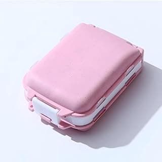 Estojo Organizador de Comprimidos com 8 Compartimentos – Portátil, Compacto e Resistente – Ideal para Viagem e Uso Diário (Rosa)