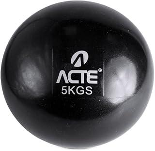 Acte, Bola de Peso 5kg em PVC e Areia para Pilates e Fisioterapia, T175, Preta