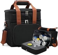 Bolsa Térmica Com Alça Transversal 2 Compartimentos Marmita Lancheira Trabalho Passeio E-ShopCenter (Preta)