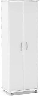 Armário Multiuso Limeira Alto 2 Portas 8 Prateleiras Branco Politorno