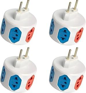 Adaptador Tomada Benjamim 6 Entradas com Fusível de Proteção Bivolt 10A 220V 110V Plug 2 e 3 Pinos Extensor de Energia Multi Tomadas Elétrico Seguro Ideal para Casa e Escritório PREMIUM (4)