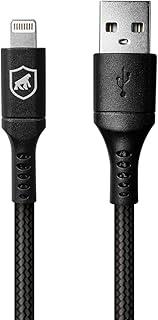 Gshield Cabo Lightning para USB-A 1,5M Compatível com iPhone e iPad, Carregamento Rápido 3A, Revestido em Nylon Balístico, Survivor Preto