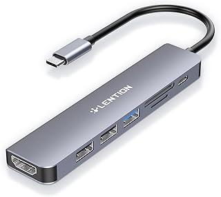 Hub USB C LENTION, 7 em 1, Carregamento 100W, HDMI 4K, Leitor de Cartão Dual, Compatível com MacBook Pro/Air, Surface