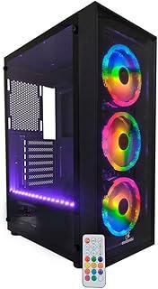 Gabinete Gamer Concórdia Glass X3602 RGB, Fita Led, Controle, Fans