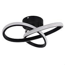 Lustre Plafon Sobrepor Modelo Infinito 3 em 1 Luminária LED para Sala Corredor Quarto Cozinha Iluminação Decorativa Lâmpada Pendurar (Preto)