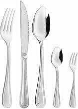 WOLFF - Faqueiro de Aço Inox Pérola 30 Peças com Faca para Churrasco - Jogos de Talheres - Mesa Posta - Utensílios de Cozinha, Enxoval, Casamento, Decoração