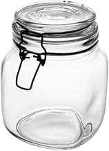 LYOR - Pote Hermético de Vidro com Silicone e Clipe em Metal Vintage Preto 1L - Organização de Alimentos - Porta Mantimentos com Tampa Hermético com 21.26% de desconto por R$ 23,70 na amazon