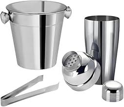 Coqueteleira Kit com 3 Peças em Inox, Balde, Pinça para Gelo, Ideal para Drinks Premium