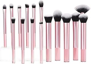 Kit 16 Pincéis de Maquiagem, Cerdas Premium Sintéticas, Cabos Grandes Ergonômicos, Para Rosto e Olhos, Completo para Todos os Tipos de Make, Uso Diário (Rosa) com 10% de desconto por R$ 71,91 na amazon