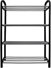 Sapateira Plástico com Metal 4 Divisórias Desmontável (Preto)