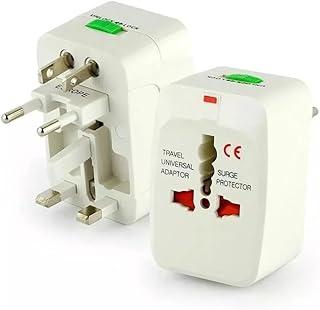 Adaptador Universal de Tomada portátil para Viagem Internacional com Proteção – Plug EUA, Europa, Reino Unido, Ásia, Austrália, Japão – Bivolt 100-240V com Trava de Segurança e Indicador LED