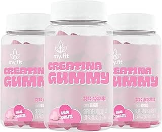 Kit 3x Creatina Gummy, Sabor Chiclete (180 Gomas) 3g de Creatina por Dose, Zero Açúcar - My Fit