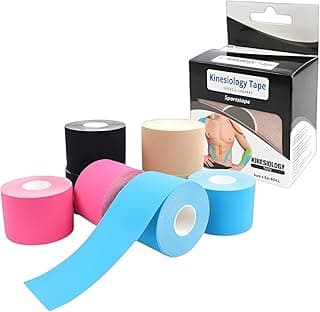 Kit 2 Fita Kinésio Tape Bandagem Elástica Adesiva Profissional 5cm x 5m, Ideal Para Fisioterapia, Recuperação Muscular, Lesões PREMIUM - Cores Sortidas