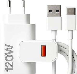 Carregador Super Turbo 120W Tipo C (USB-A) + Cabo USB-C de 1m, Compatível com Iphone,Android, Tablets, Notebooks Ultra Rapido Premium