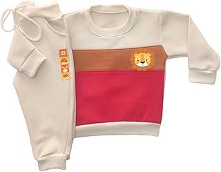 Conjunto de Moletom Infantil Bebê Peluciado Macio Confortável Quentinho Unissex