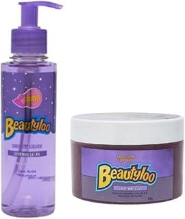 Beautyloo Kit Esfoliante Corporal Uva 340g + Sabonete Líquido Facial Cheiro de Uva 200ml, Remove Células Mortas
