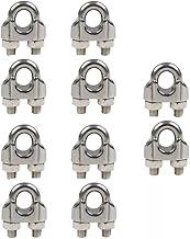 Grampo para Cabo de Aço, 3/16" 5mm, Aço Inox, Conjunto com 10 Peças