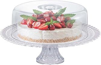 Ruvolo Boleira Gourmet, Boleira de Vidro Com Tampa Acrilica, Porta Bolo e Paes