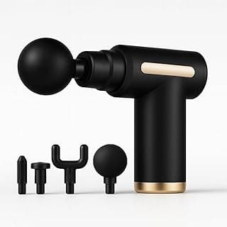 Massageador Elétrico de Fisioterapia 6 Velocidades com 4 Ponteiras – Alívio Muscular, Recarga USB (PRETO)