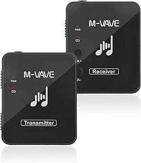 M-VAVE Sistema de Transmissão Sem Fio para Monitor de Ouvido Profissional, 2.4GHz, 30m Alcance, Latência <12ms, Áudio 24bit/48KHz, Mono/Stereo, 7h Bateria, Ideal para Músicos, Podcast, Igreja