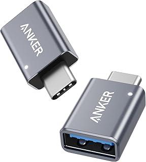Anker Adaptador USB C (pacote com 2), transferência de dados de alta velocidade, adaptador USB-C para USB 3.0 fêmea para MacBook Pro 2020, iPad Pro 2020, Samsung Notebook 9, Dell XPS