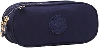 Estojo Escolar Box, Grande, com 3 Compartimentos e 14 Elásticos, Feminino, Masculino, Zíper e Tecido Resistentes (Preto)