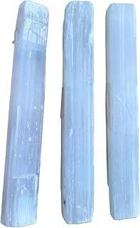 Kit 3 Cubos de Pedra Selenita Bruta Natural | Bastão Selenita 6 cm | Energia de Limpeza | Purificação de Ambientes | Harmonização Energética | Cristal Natural | Propriedades Espirituais
