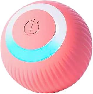 Bola Inteligente Elétrica Pet Interativa Recarregável USB para Gatos e Cachorros com LED e Silicone Acompanha Carregador (Rosa)