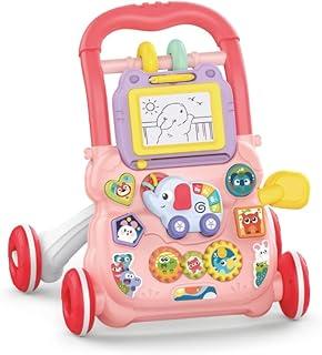 Andador Infantil Educativo Empurrar Piano e Lousa Maxi Baby (Rosa)