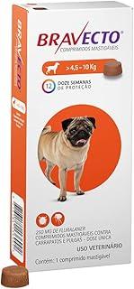 Bravecto® Cães 250mg - Antipulgas e Carrapatos - Cães de 4,5 a 10kg - 1 Comp. Mastigável - MSD Saúde Animal